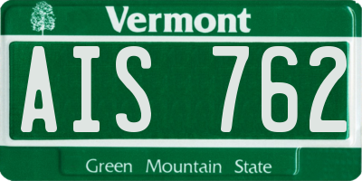 VT license plate AIS762