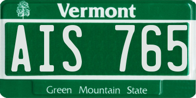 VT license plate AIS765
