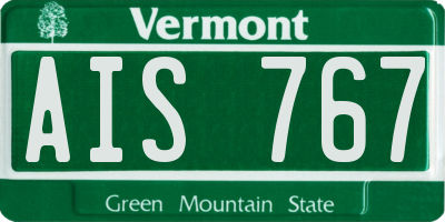 VT license plate AIS767