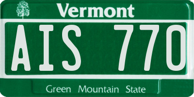 VT license plate AIS770