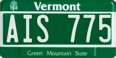 VT license plate AIS775