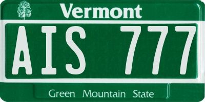 VT license plate AIS777