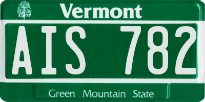 VT license plate AIS782