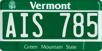 VT license plate AIS785