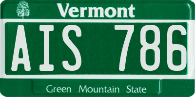 VT license plate AIS786