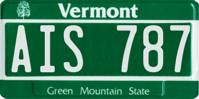 VT license plate AIS787