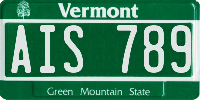VT license plate AIS789