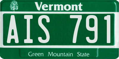 VT license plate AIS791