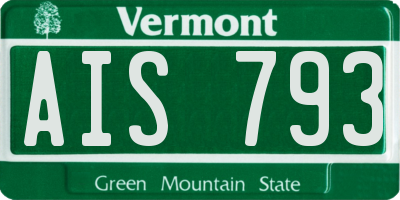 VT license plate AIS793