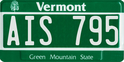 VT license plate AIS795
