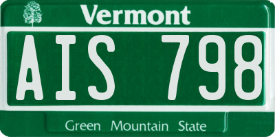 VT license plate AIS798