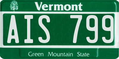 VT license plate AIS799