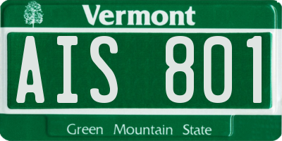 VT license plate AIS801