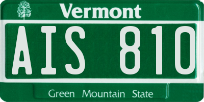 VT license plate AIS810