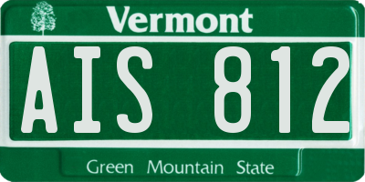 VT license plate AIS812