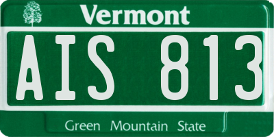 VT license plate AIS813