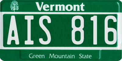 VT license plate AIS816