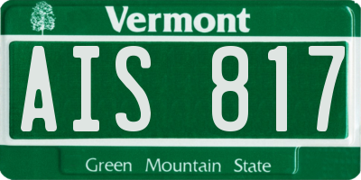 VT license plate AIS817