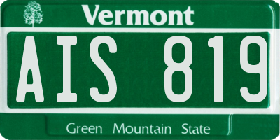 VT license plate AIS819