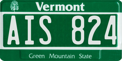 VT license plate AIS824