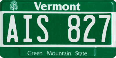 VT license plate AIS827