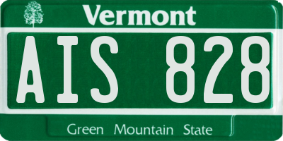 VT license plate AIS828
