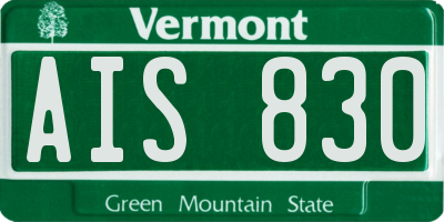 VT license plate AIS830