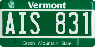 VT license plate AIS831
