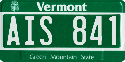 VT license plate AIS841