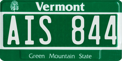 VT license plate AIS844