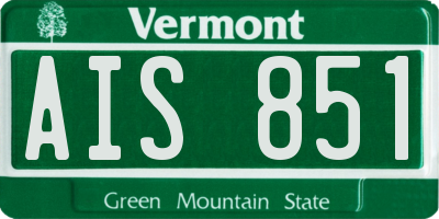 VT license plate AIS851