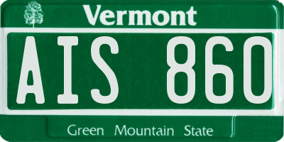 VT license plate AIS860