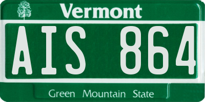VT license plate AIS864