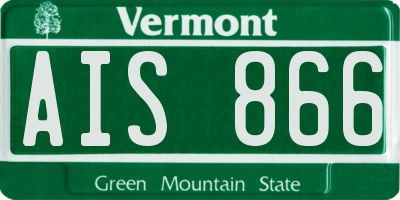 VT license plate AIS866