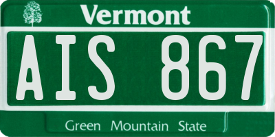 VT license plate AIS867