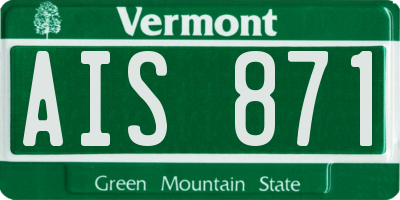 VT license plate AIS871