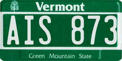 VT license plate AIS873