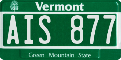 VT license plate AIS877