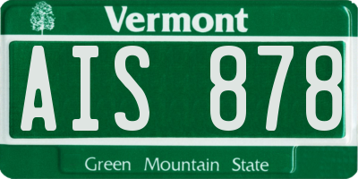 VT license plate AIS878
