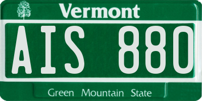 VT license plate AIS880