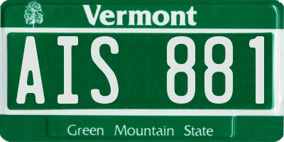 VT license plate AIS881