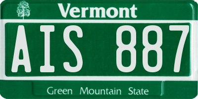 VT license plate AIS887