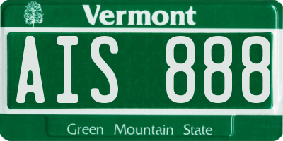 VT license plate AIS888