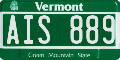 VT license plate AIS889