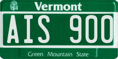 VT license plate AIS900