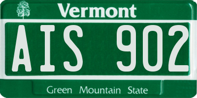 VT license plate AIS902