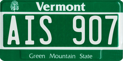 VT license plate AIS907