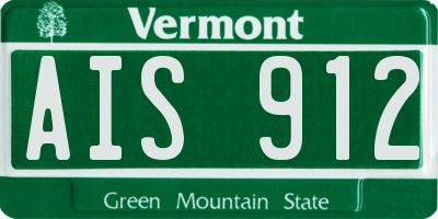 VT license plate AIS912