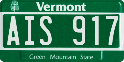 VT license plate AIS917