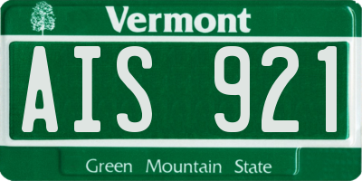 VT license plate AIS921